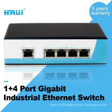 Din rail type gigabit 4 port ethernet industrial switch